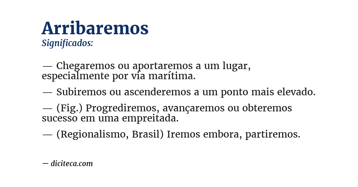 Significado de arribaremos