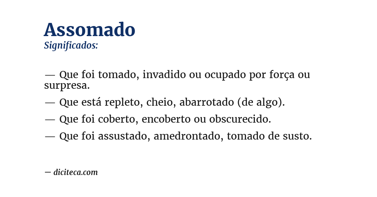 Significado de assomado