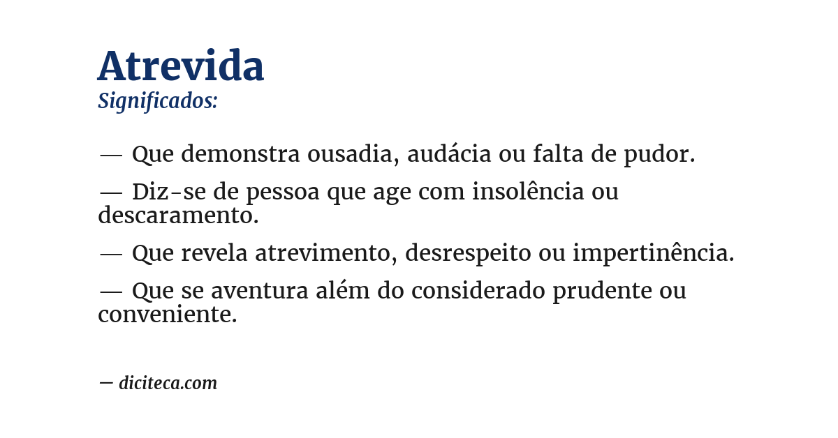 Significado de atrevida