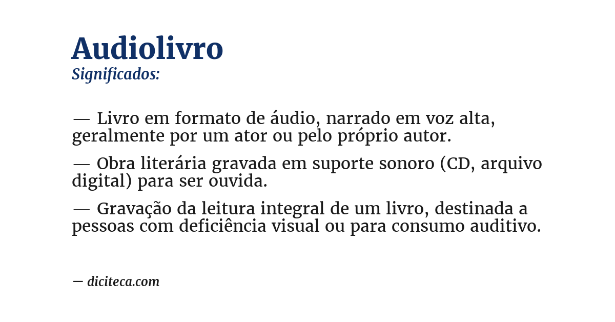 Significado de audiolivro