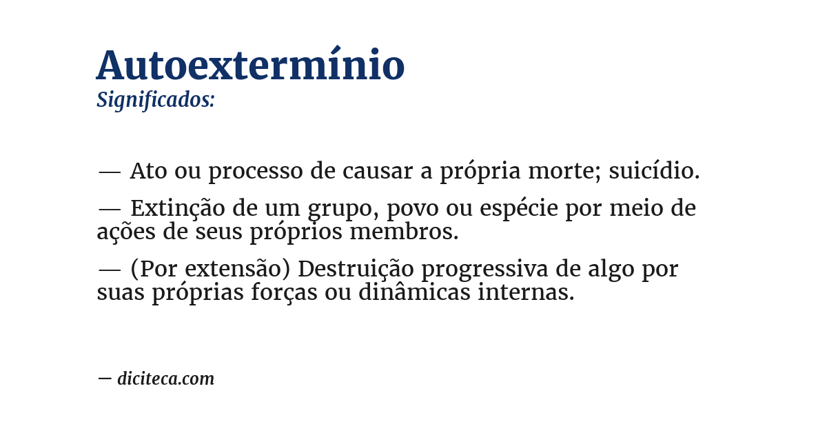 Significado de autoextermínio
