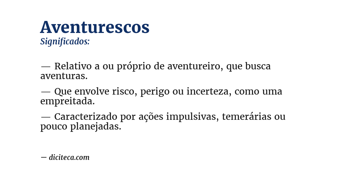 Significado de aventurescos
