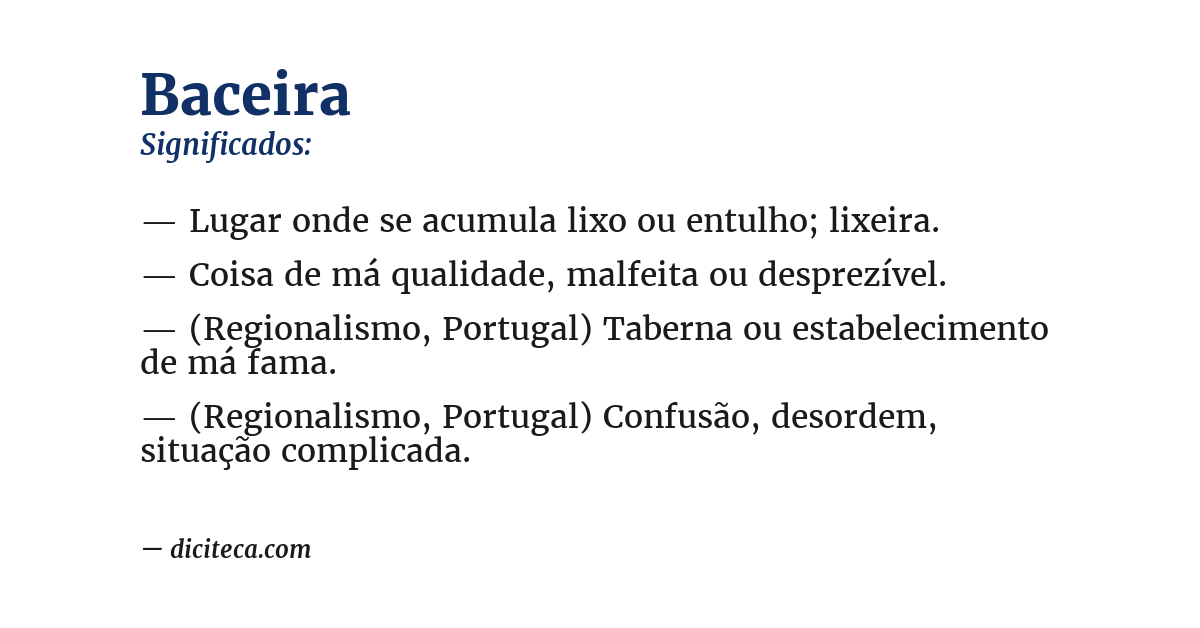 Significado de baceira