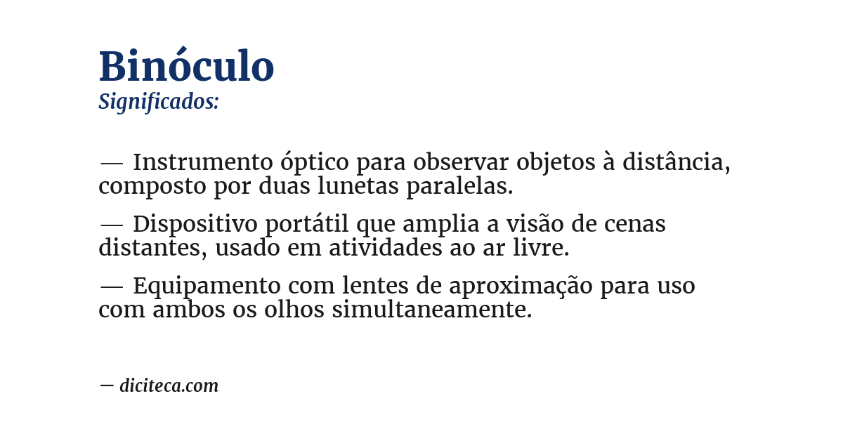 Significado de binóculo