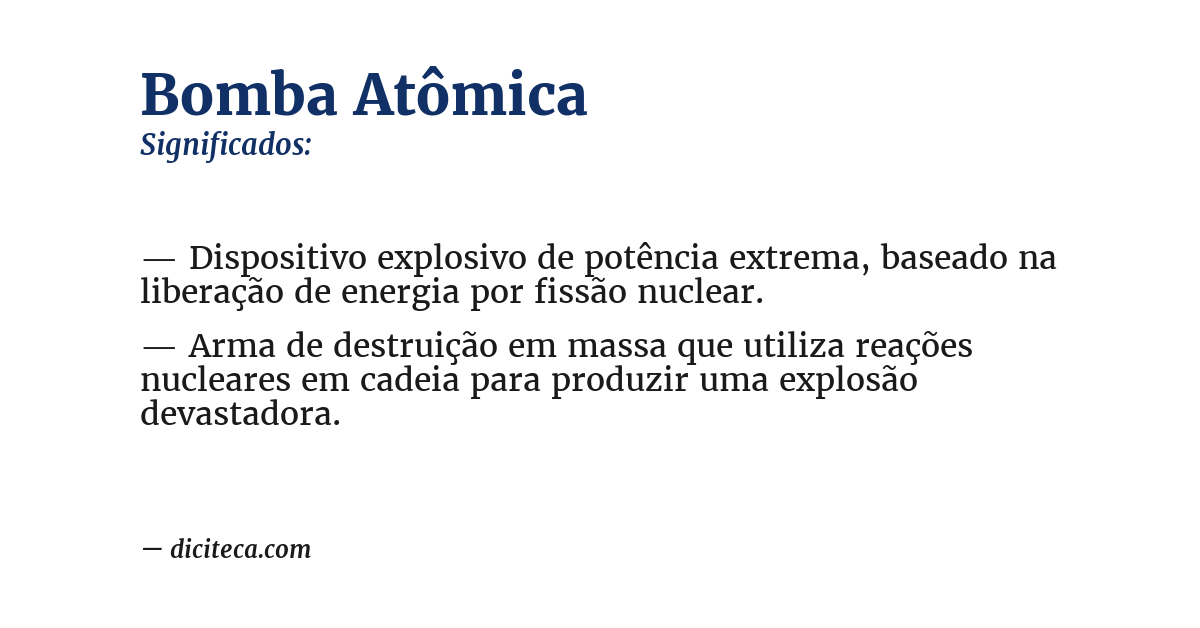 Significado de bomba atômica