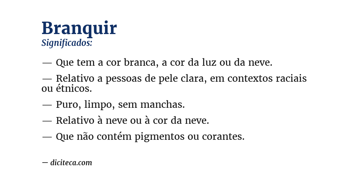 Significado de branquir