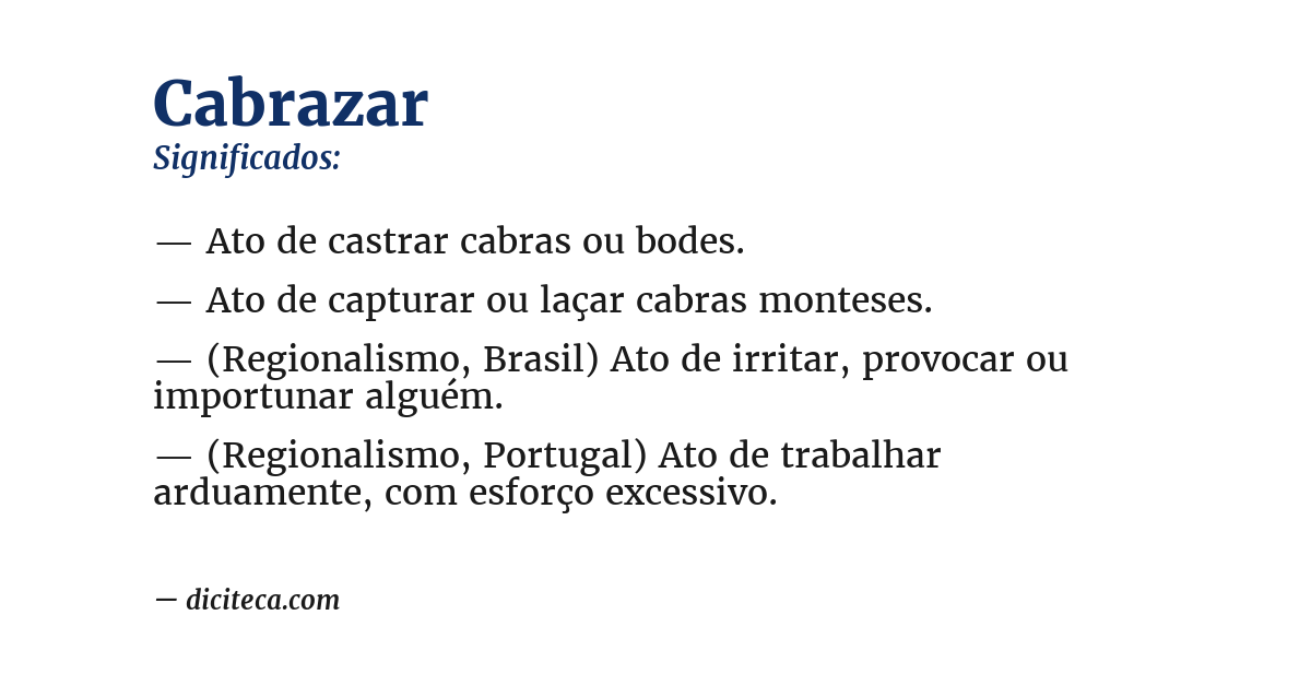 Significado de cabrazar