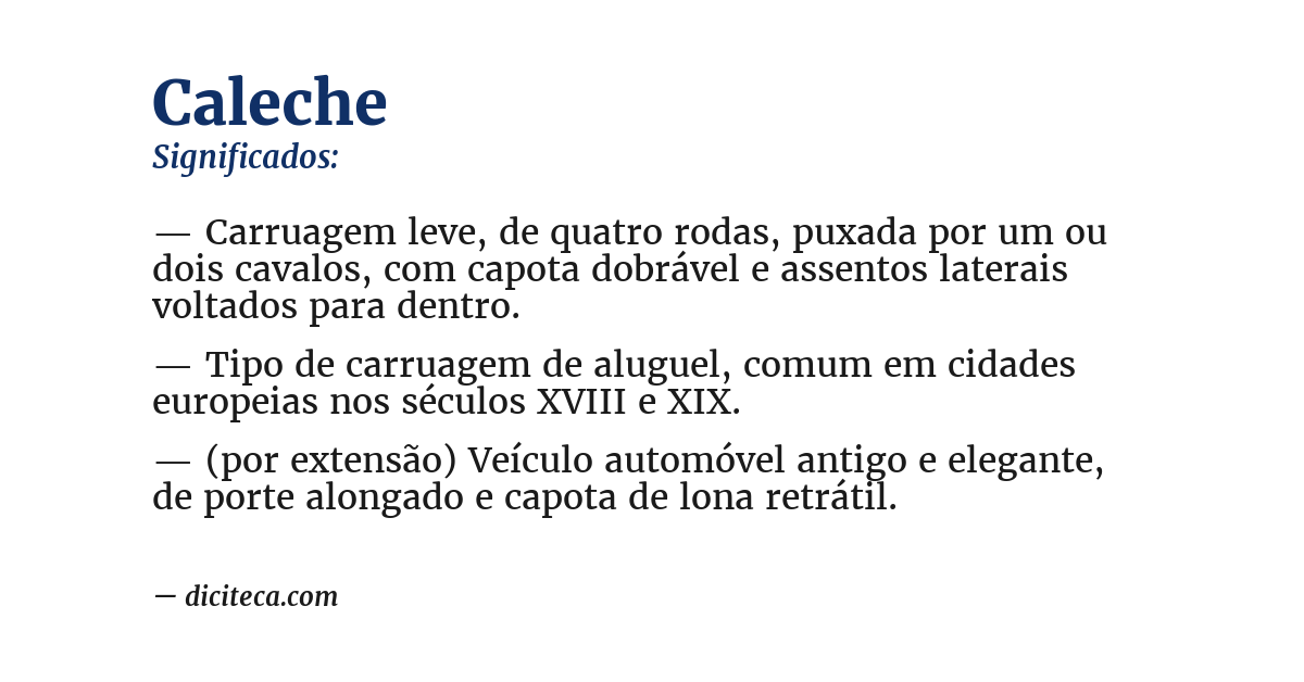 Significado de caleche
