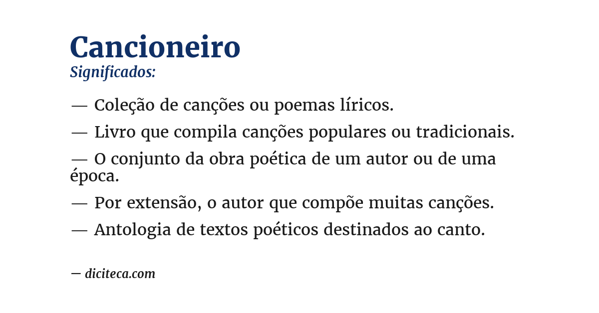 Significado de cancioneiro