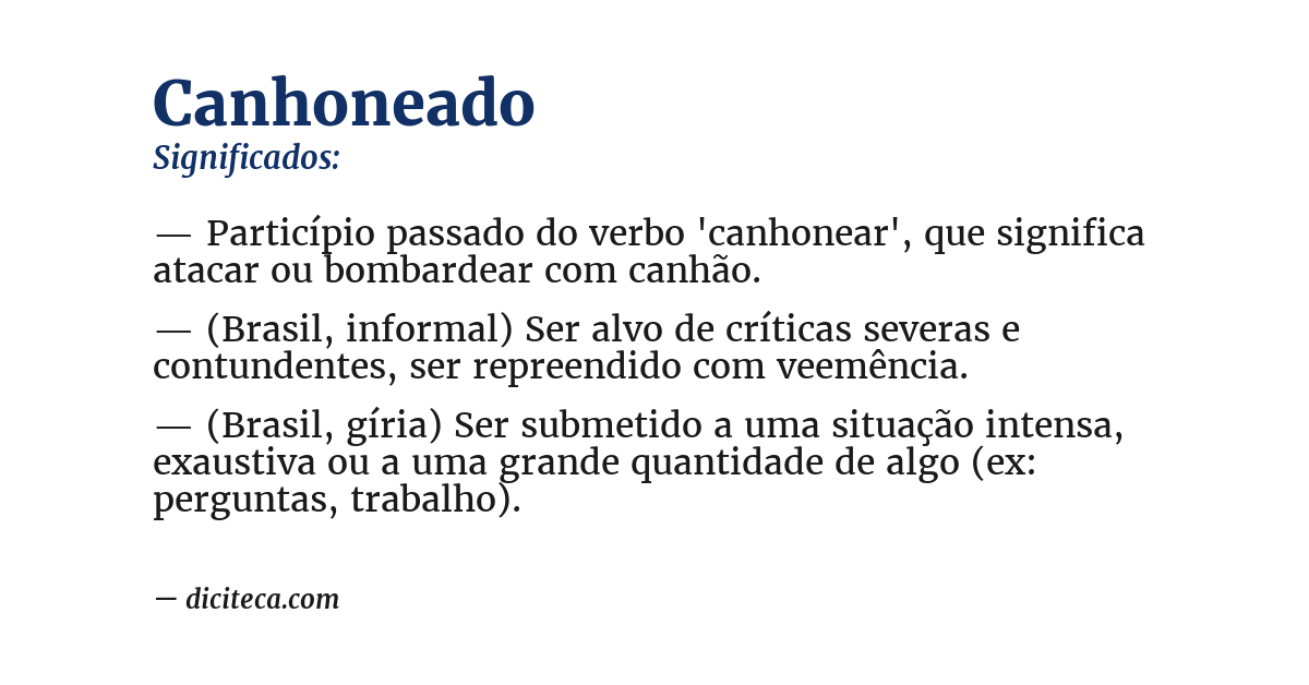 Significado de canhoneado