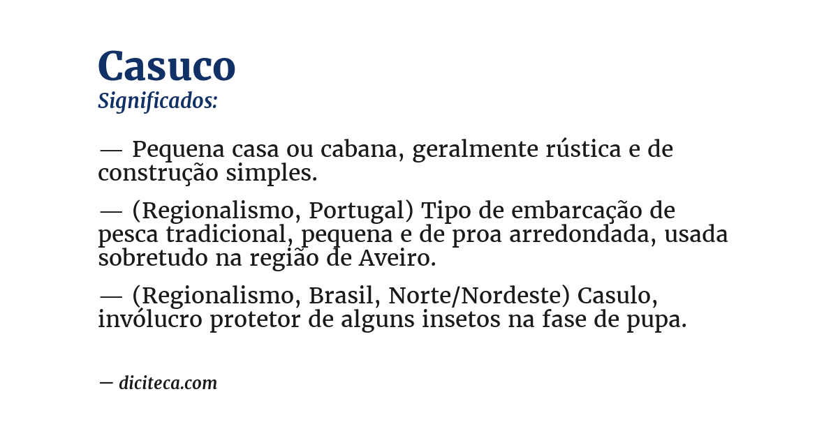 Significado de casuco