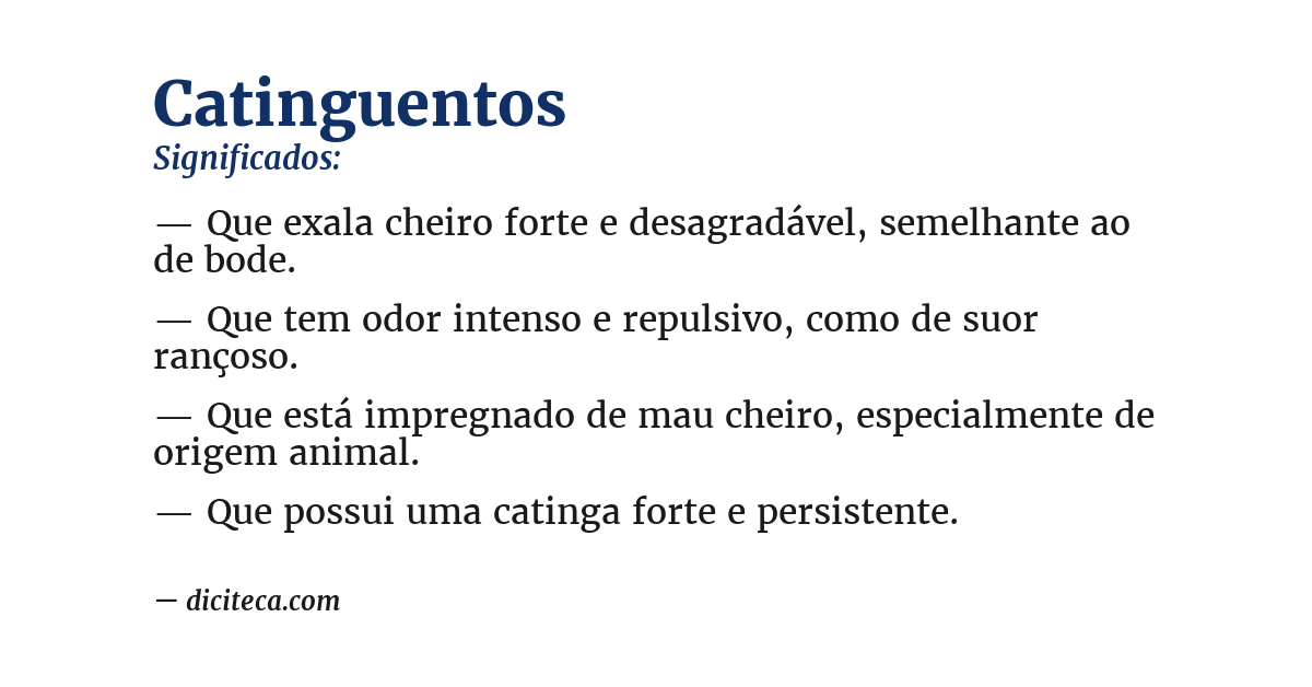 Significado de catinguentos