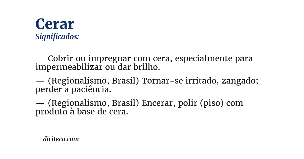 Significado de cerar