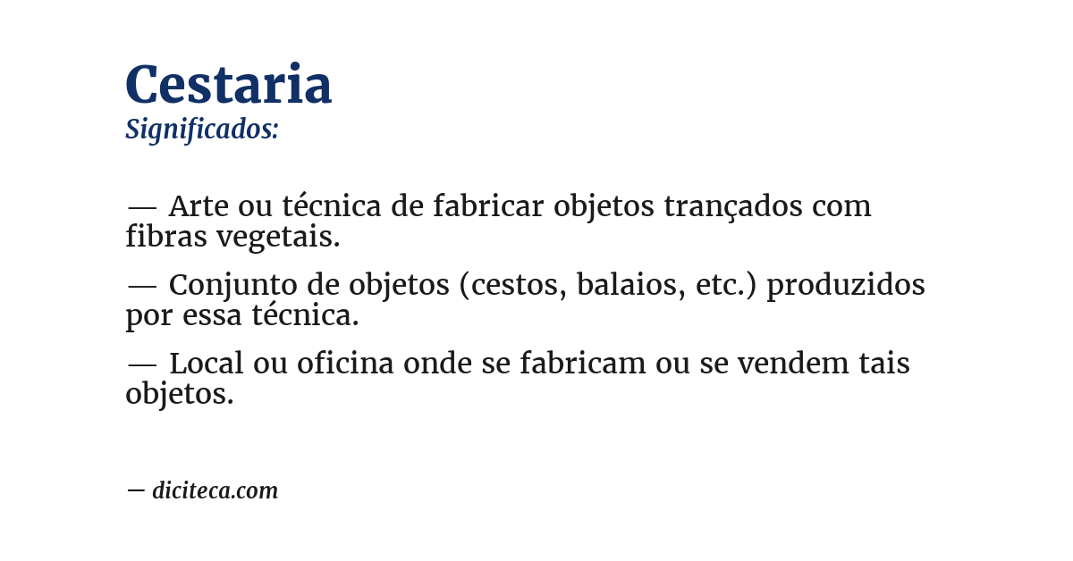 Significado de cestaria