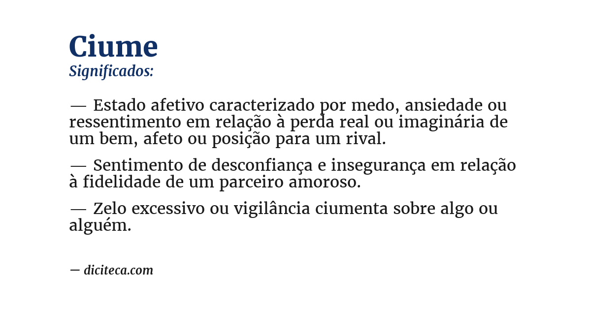 Significado de ciume