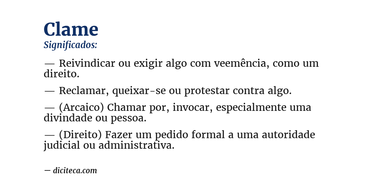 Significado de clame