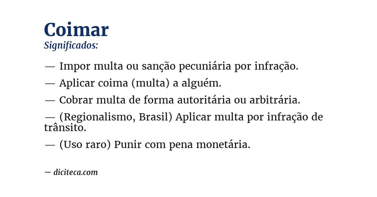 Significado de coimar