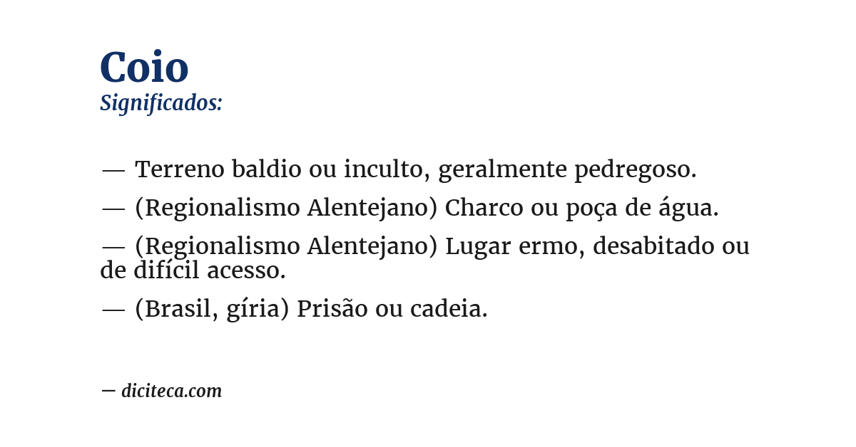 Significado de coio