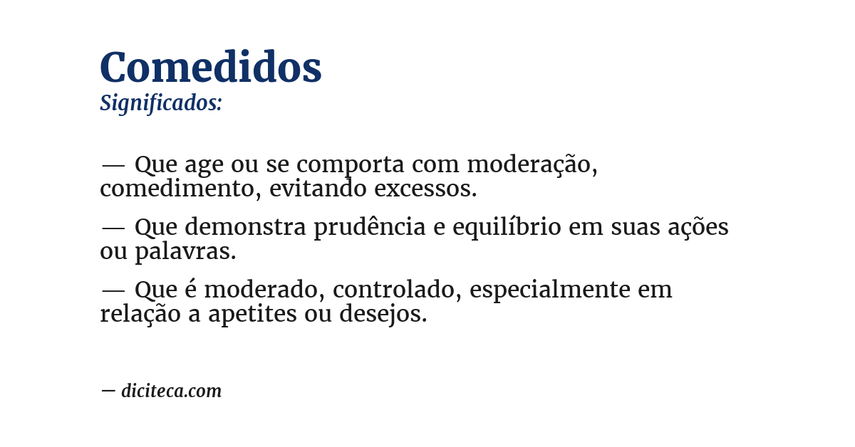 Significado de comedidos