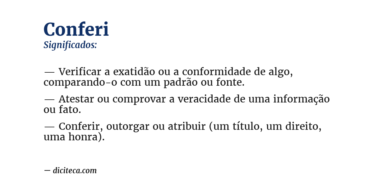Significado de conferi