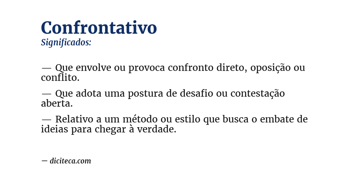 Significado de confrontativo