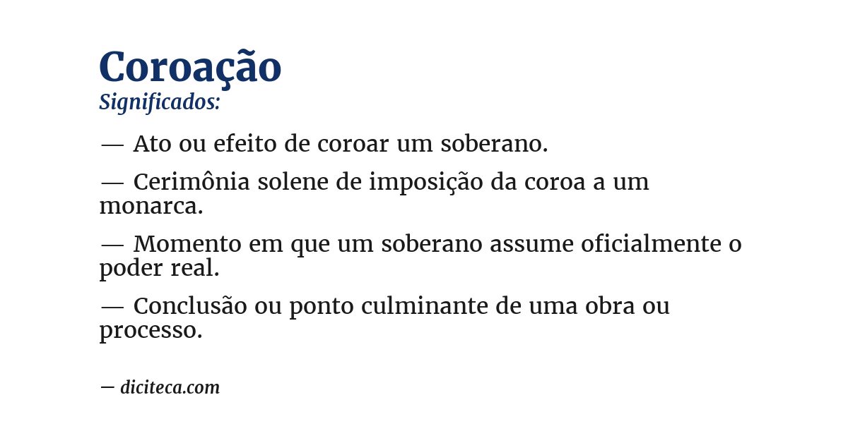 Significado de coroação