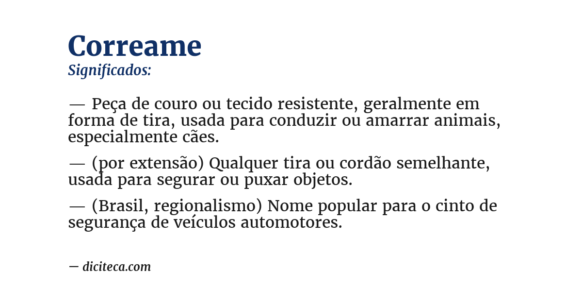 Significado de correame