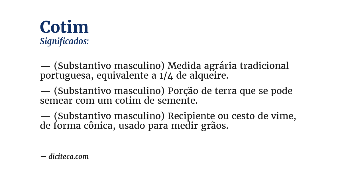 Significado de cotim