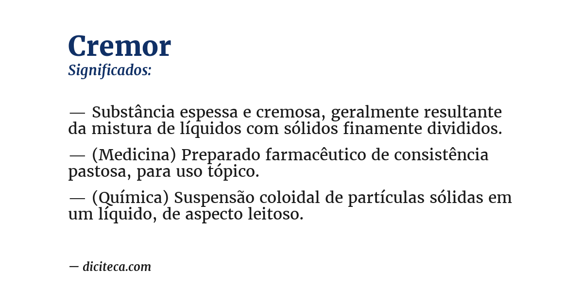Significado de cremor