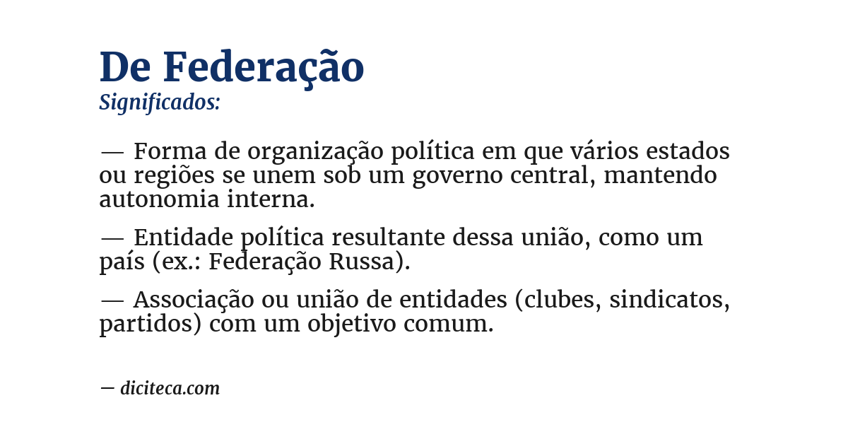 Significado de de federação