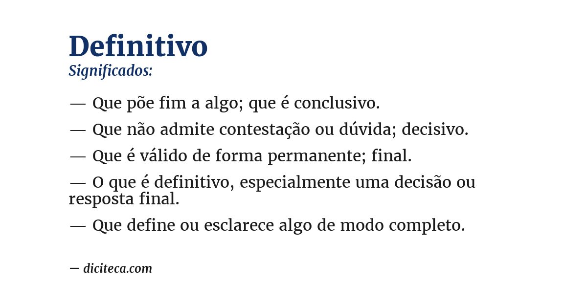 Significado de definitivo
