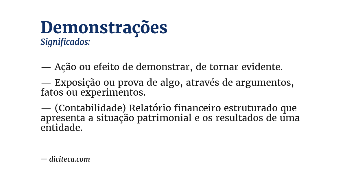 Significado de demonstrações