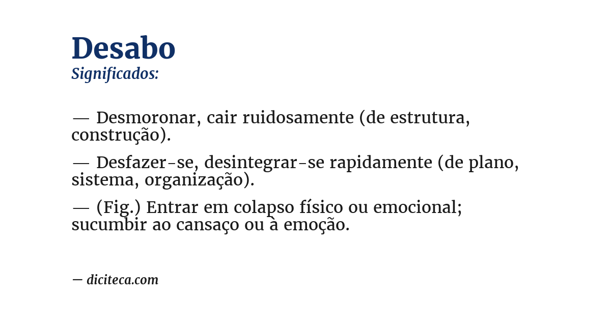 Significado de desabo