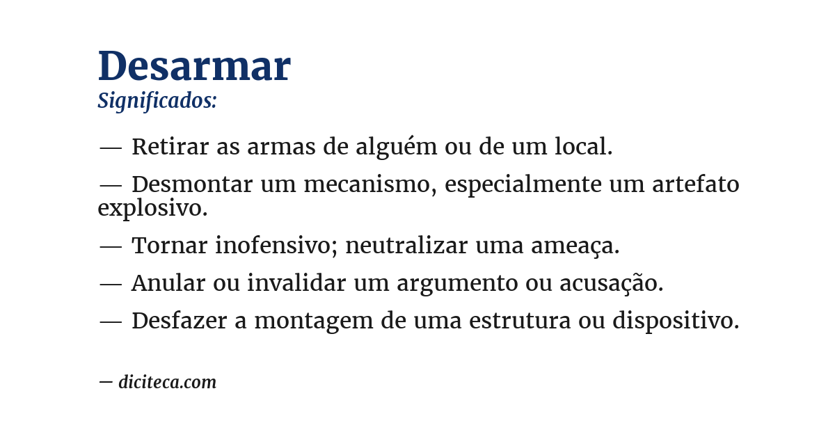 Significado de desarmar