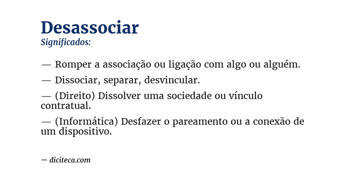 Significado de desassociar