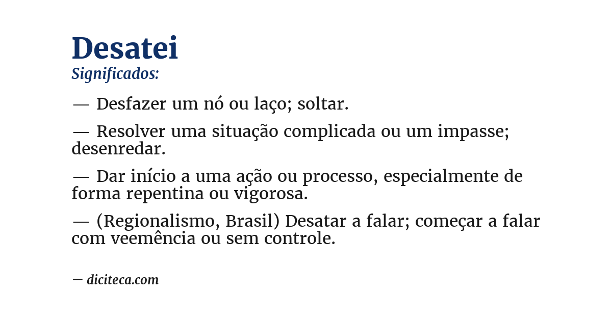Significado de desatei