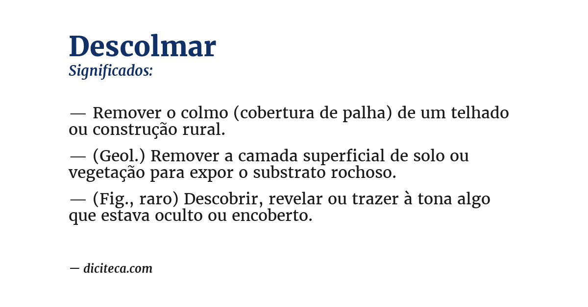 Significado de descolmar