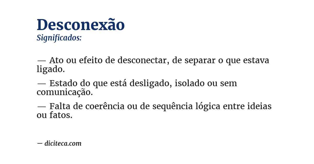 Significado de desconexão