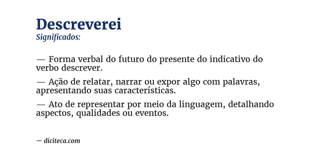 Significado de descreverei