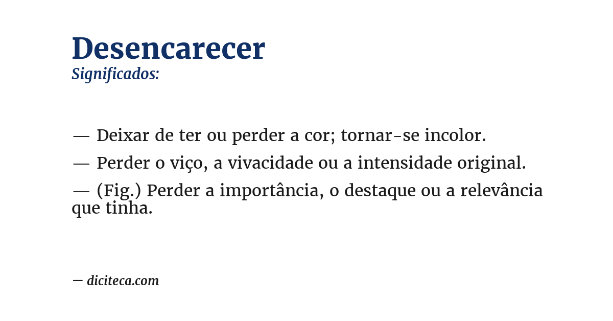 Significado de desencarecer