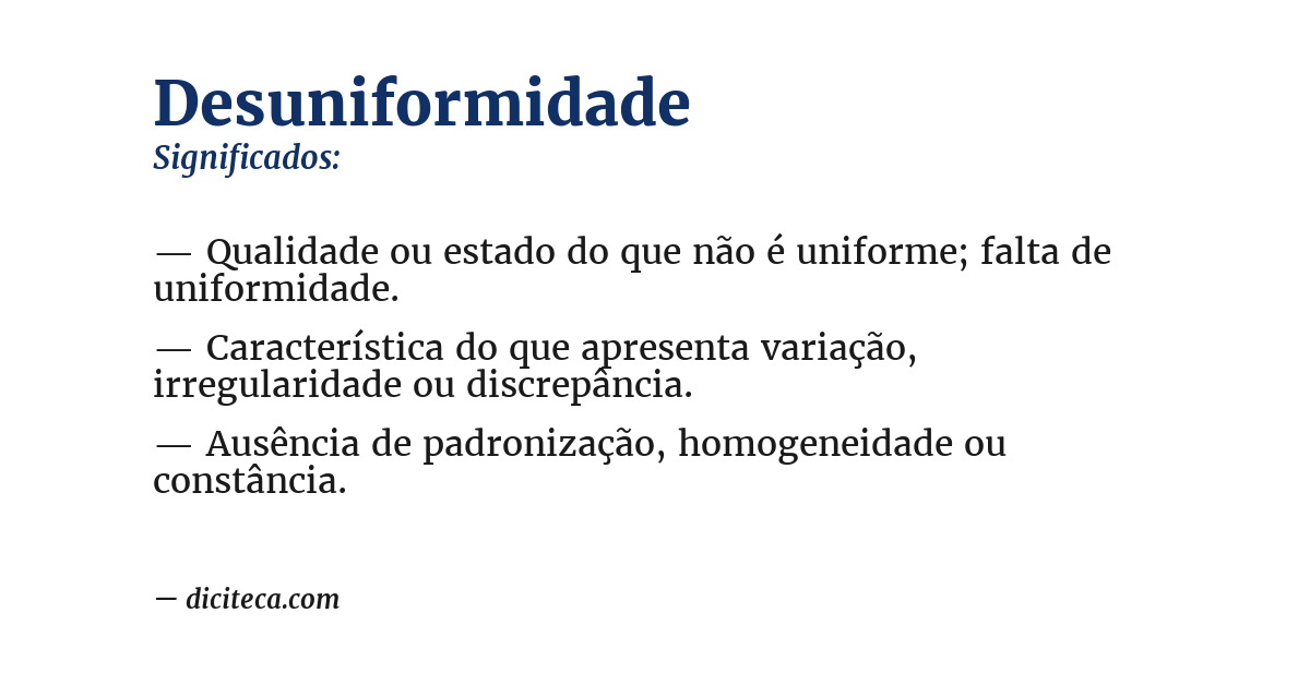 Significado de desuniformidade