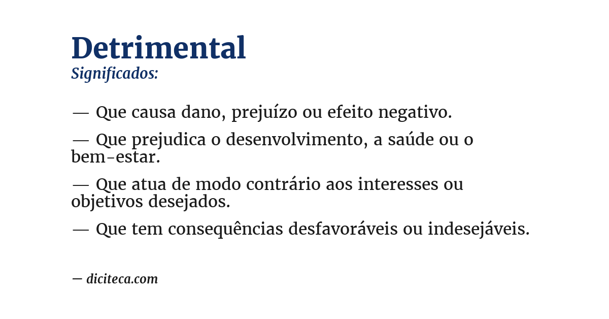 Significado de detrimental
