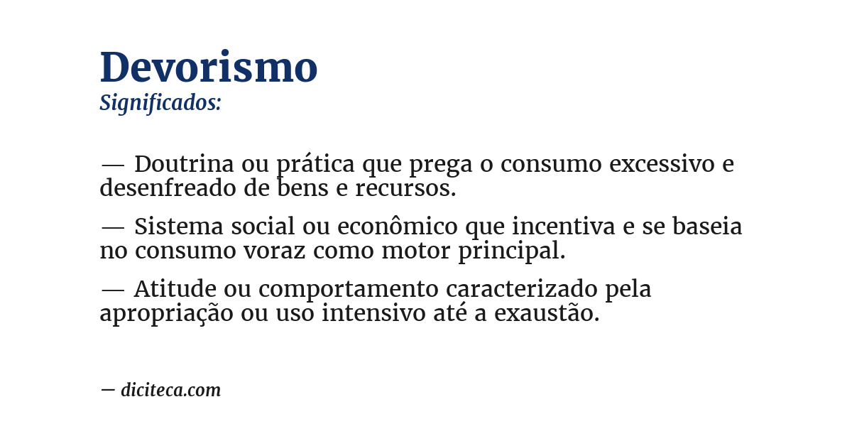 Significado de devorismo