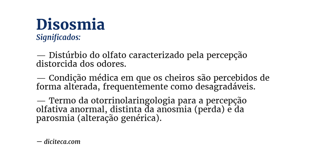 Significado de disosmia