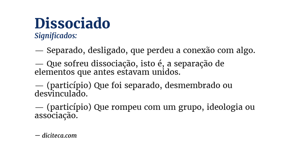 Significado de dissociado