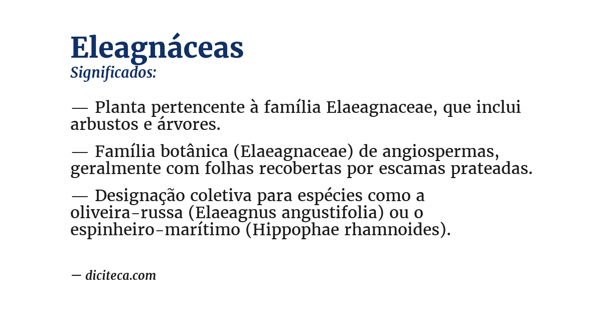 Significado de eleagnáceas