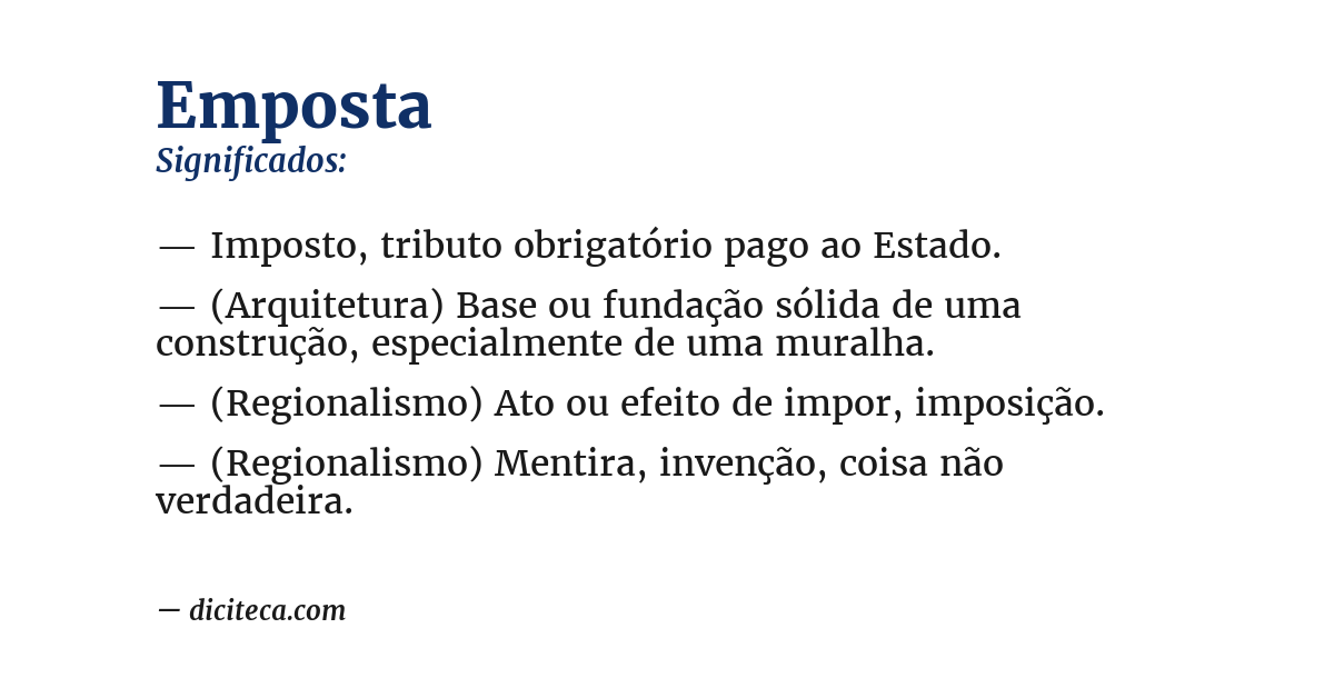 Significado de emposta