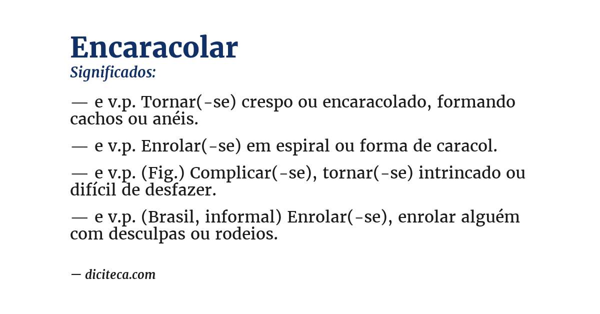 Significado de encaracolar