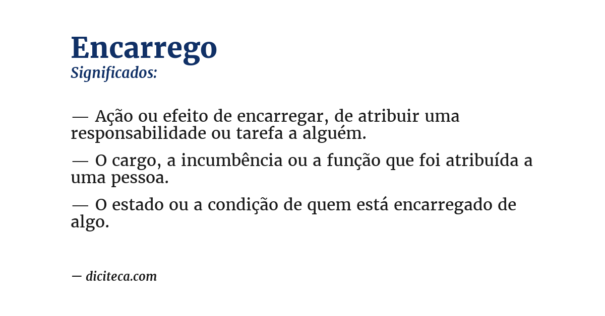Significado de encarrego