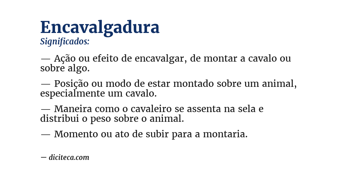 Significado de encavalgadura